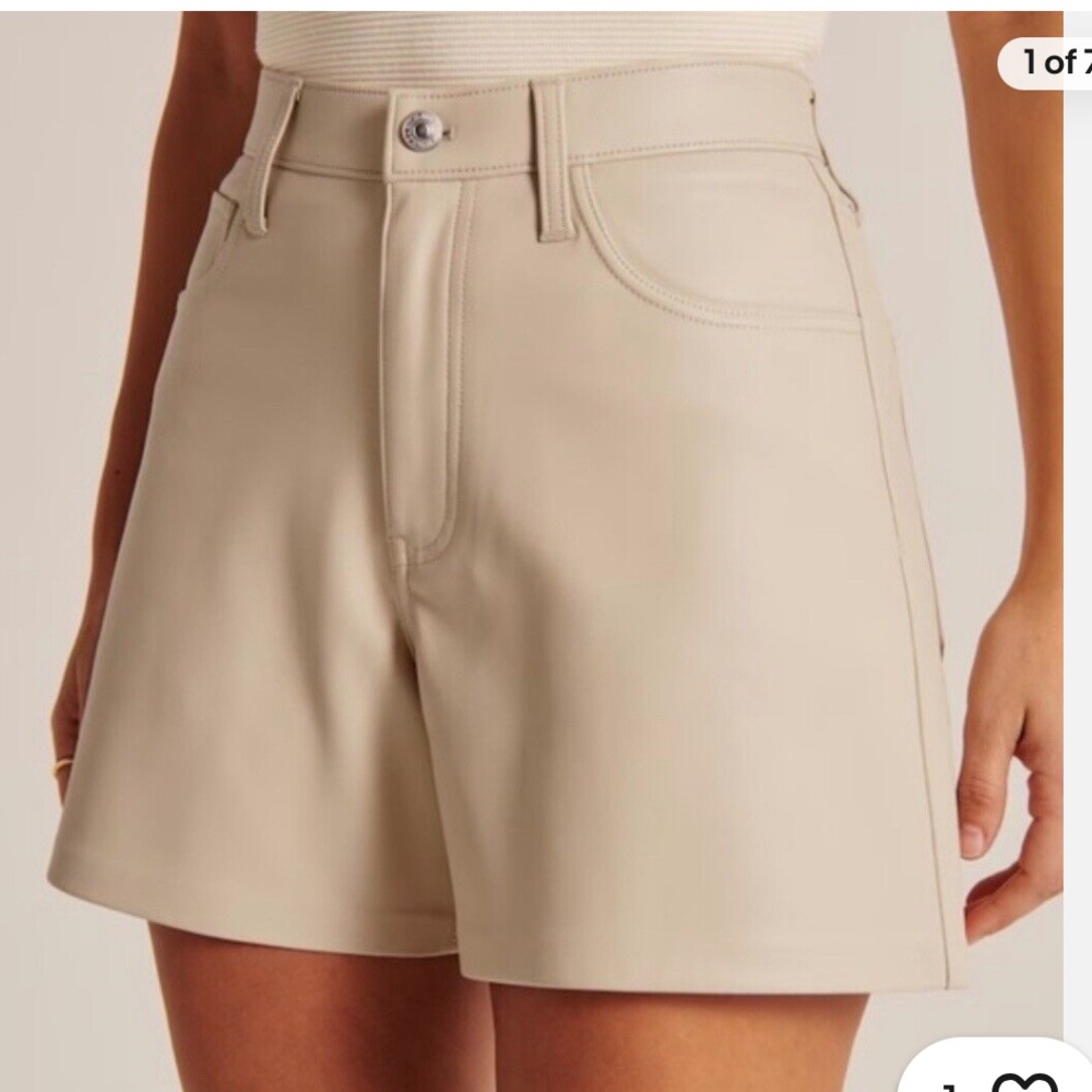 Abercrombie & Fitch Beige High-Rise Shorts